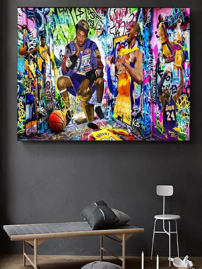 Basketball Legends Canvas Poster – Kobe, LeBron & More Wall Art