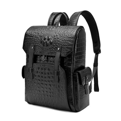 Genuine Leather Alligator Backpack for Men – 16 Inch Business Bag