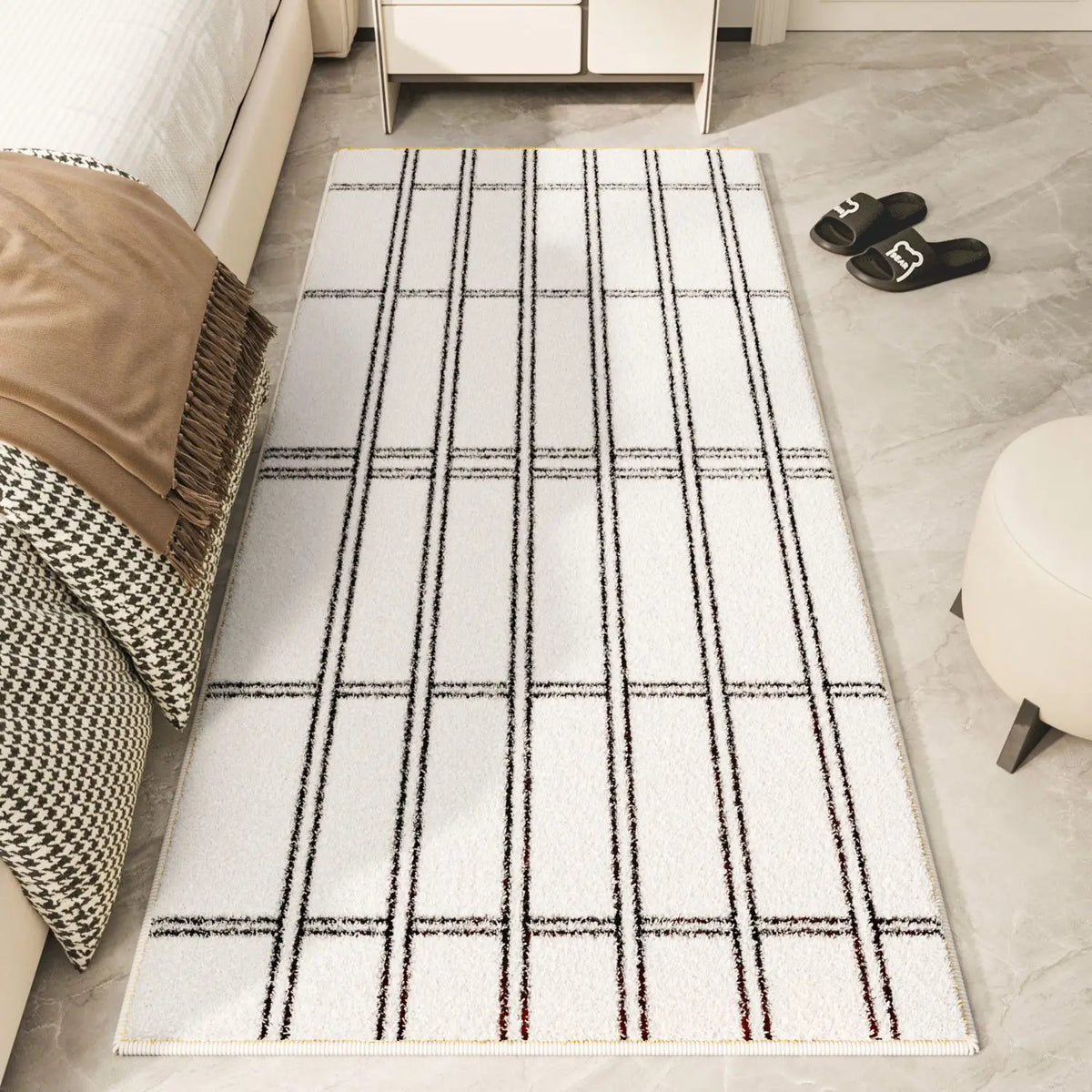 Dopamine Striped Soft Area Rug – Bedroom & Living Room Decoration