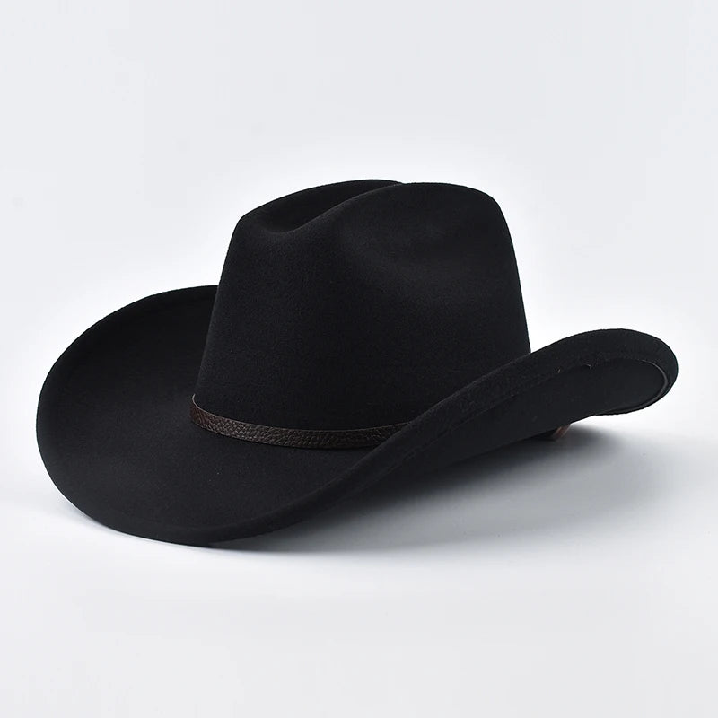 Western Cowboy Hat – Unisex Vintage Wide Brim Felt Hat