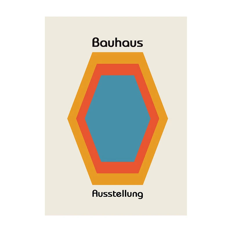 Bauhaus Geometric Abstract Art Poster – Minimalist Wall Print