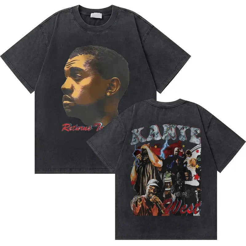 College Dropout Bear Graphic T-Shirt – Washed Vintage Streetwear Tee
