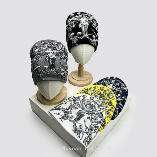 Skull Knitted Beanie Hat – Hip-Hop Streetwear for Men & Women