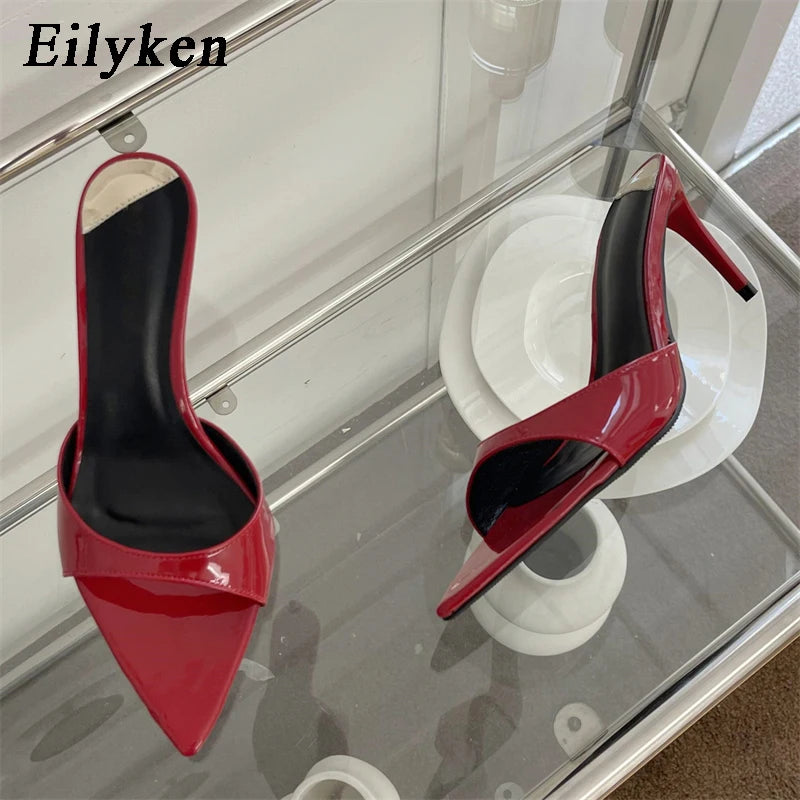 Eilyken Pointed Toe Stiletto Mule Heels – Women's Slip-On Party Sandals