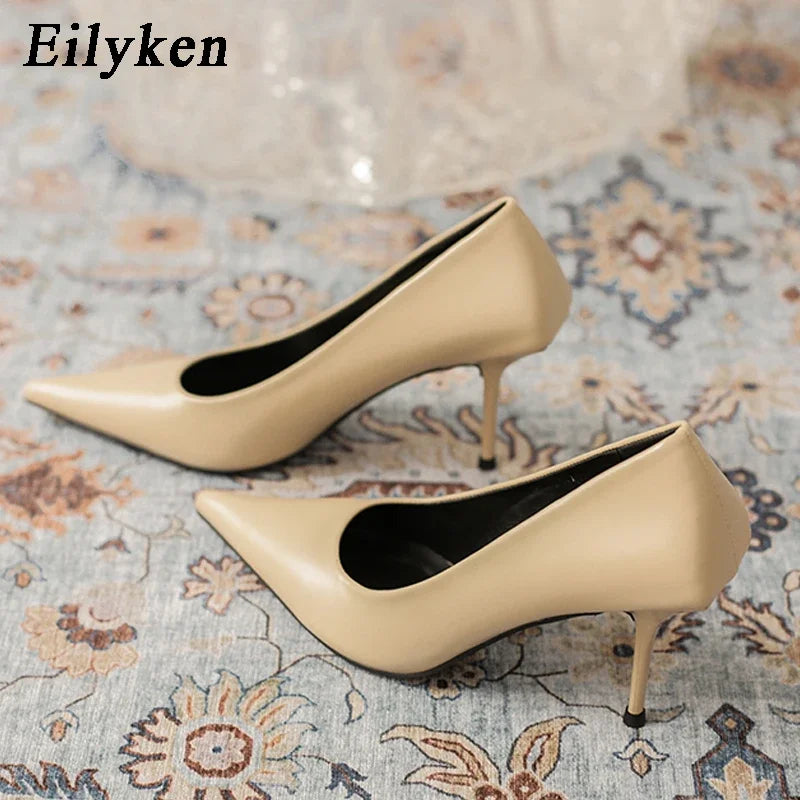 Women's Pointed Toe Stiletto Pumps – Elegant Thin Heel Slip-On Shoes