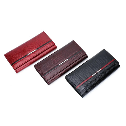 Alligator Pattern Genuine Leather Women's Long Wallet Clutch