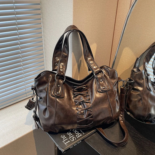 Leftside Vintage Brown Leather Shoulder Bag Women Retro Crossbody Purse Female Handbags Purses Chic