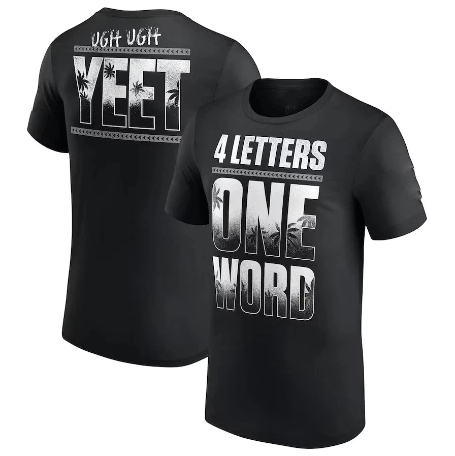 Jey Uso YEET One Word Men's Black Graphic T-Shirt