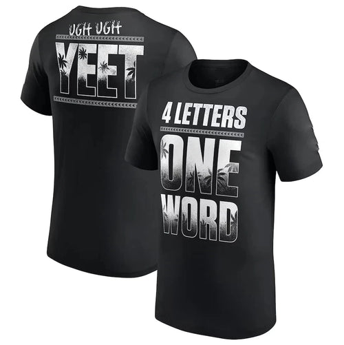 Jey Uso YEET One Word Men's Black Graphic T-Shirt