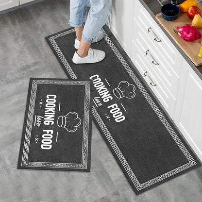 Kitchen Rug Set 2-Piece – Non-Slip Spice Print Floor Mats