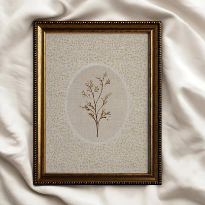 Vintage Botanical Dried Flower Wall Art Print – Retro Floral Poster