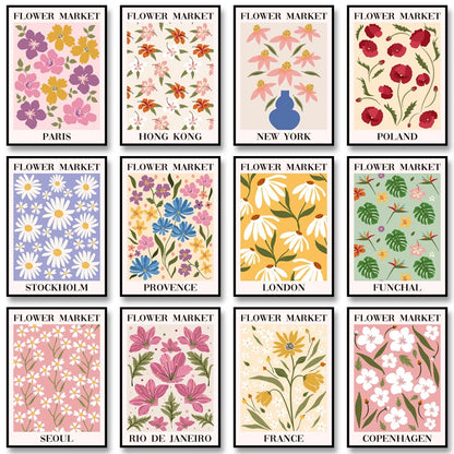 Flower Market Tuscany Poster – Floral Wall Art Print Unframed