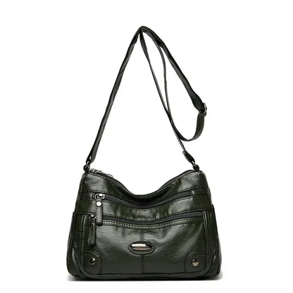 Leather Versatile Double Layer Retro High Quality Luxury Crossbody Bags