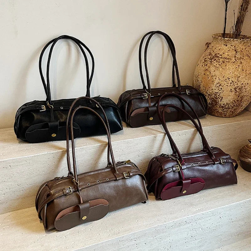 Buckle Decoration Fashion PU Shoulder Bag
