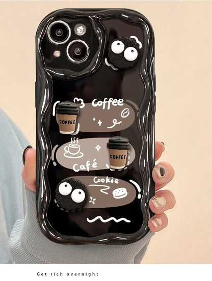 3D Coffee Cookie Samsung Galaxy Case – Wavy Frame Cover