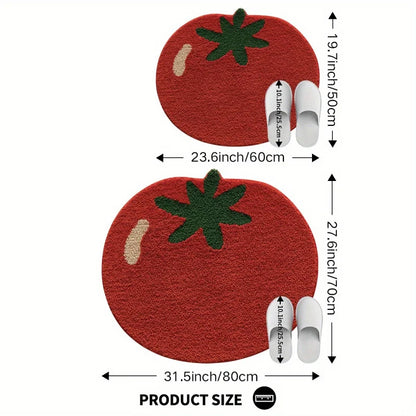 Tomato Bath Mat – Anti-Slip Soft Fur Bathroom Rug