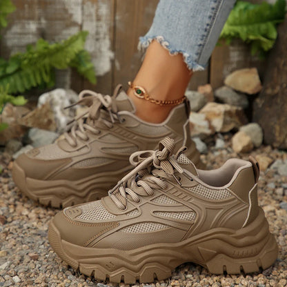 Chunky Platform Sneakers for Women – Retro Breathable Sport Shoes