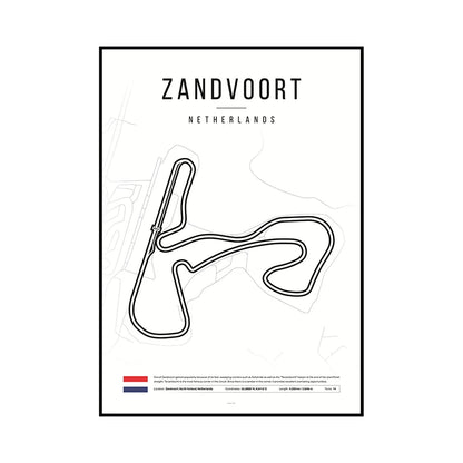 F1 Race Track Map Poster – Formula 1 Circuit Wall Art Print
