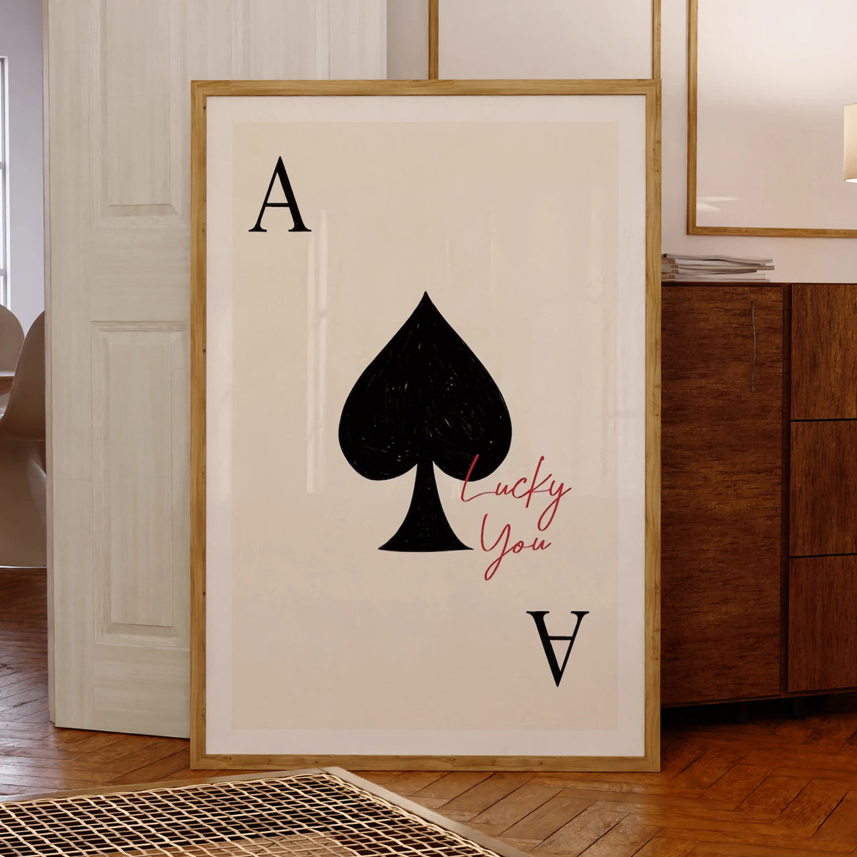 Lucky You Ace of Spades Wall Art Print – Playing Card Poster