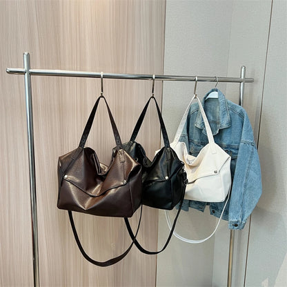 Large PU Leather Shoulder Tote Bag – Women's Luxury Handbag