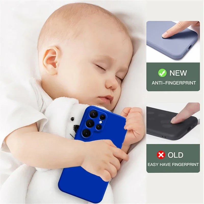 Square Liquid Silicone Case for Samsung Galaxy S24 S23 S22 Ultra Plus A Series