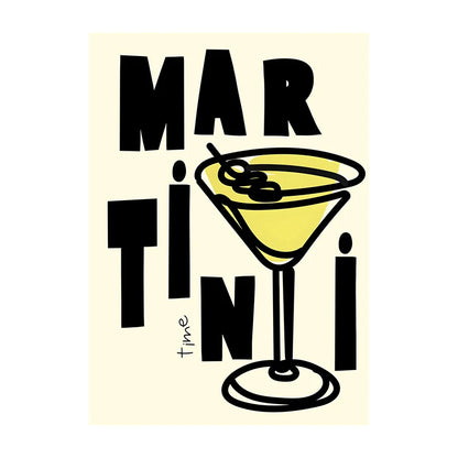 Cocktail & Drinks Wall Art Poster – Retro Minimalist Bar Print