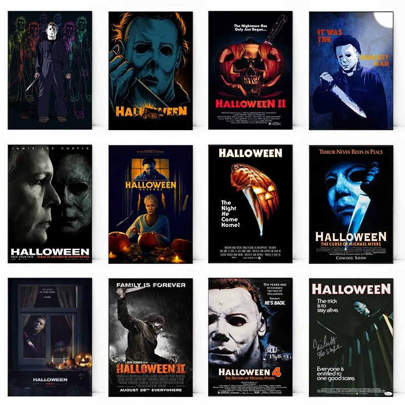 Horror Movie Wall Art Poster – Classic Halloween & Slasher Film Prints for Home Decor