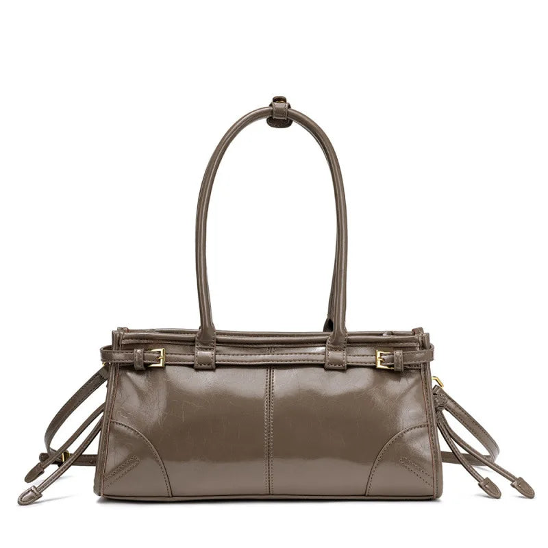 Soft Lux Boston Style Women S Motorcycle Crossbody Shoulder Bag Layered Oil Wax Leather Single Strap