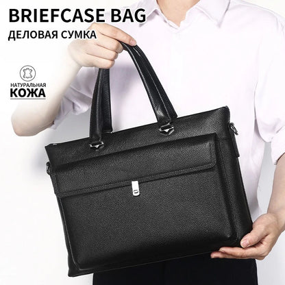 Genuine Leather Men's Briefcase – 13" Laptop Messenger Bag