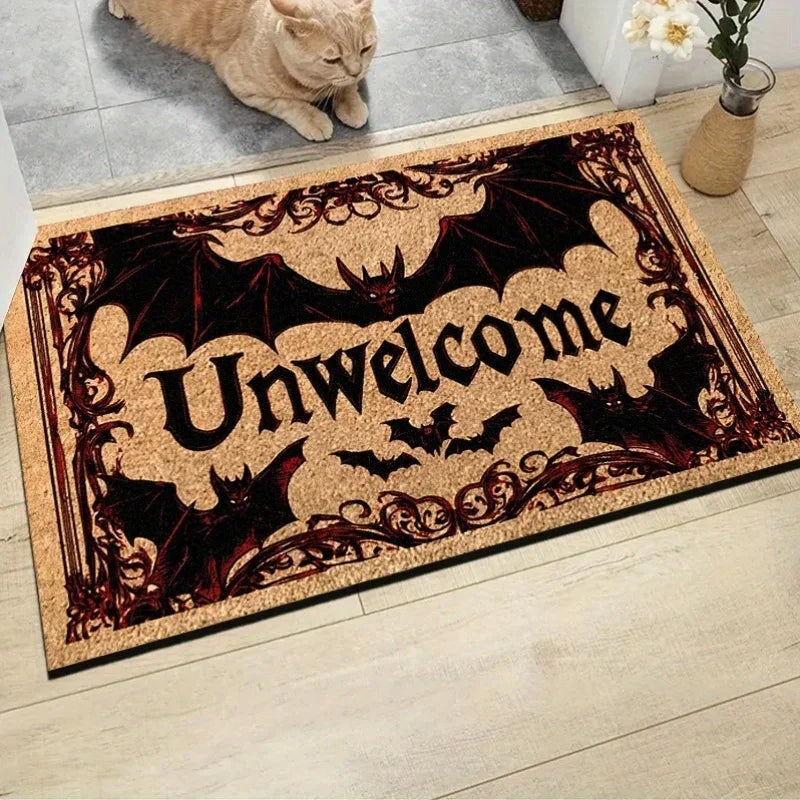 Halloween Doormat – Spooky Bat Unwelcome Front Door Mat