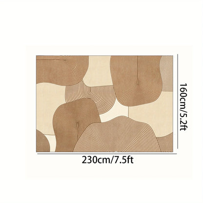 Modern Cream Abstract Area Rug – Soft Living Room & Bedroom Carpet