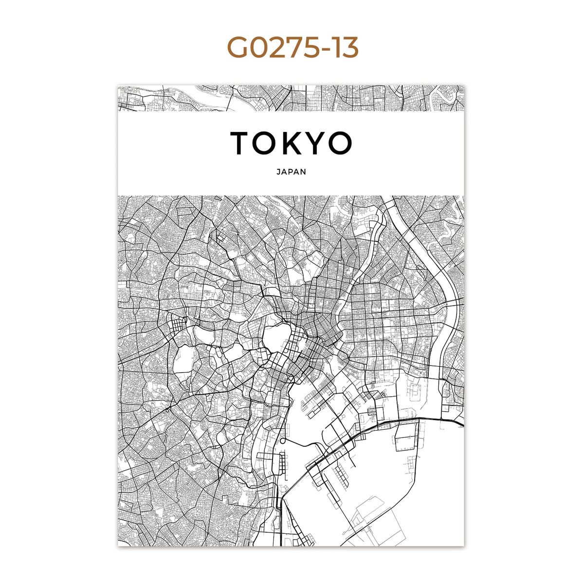 World City Map Wall Art Print – Black & White City Poster