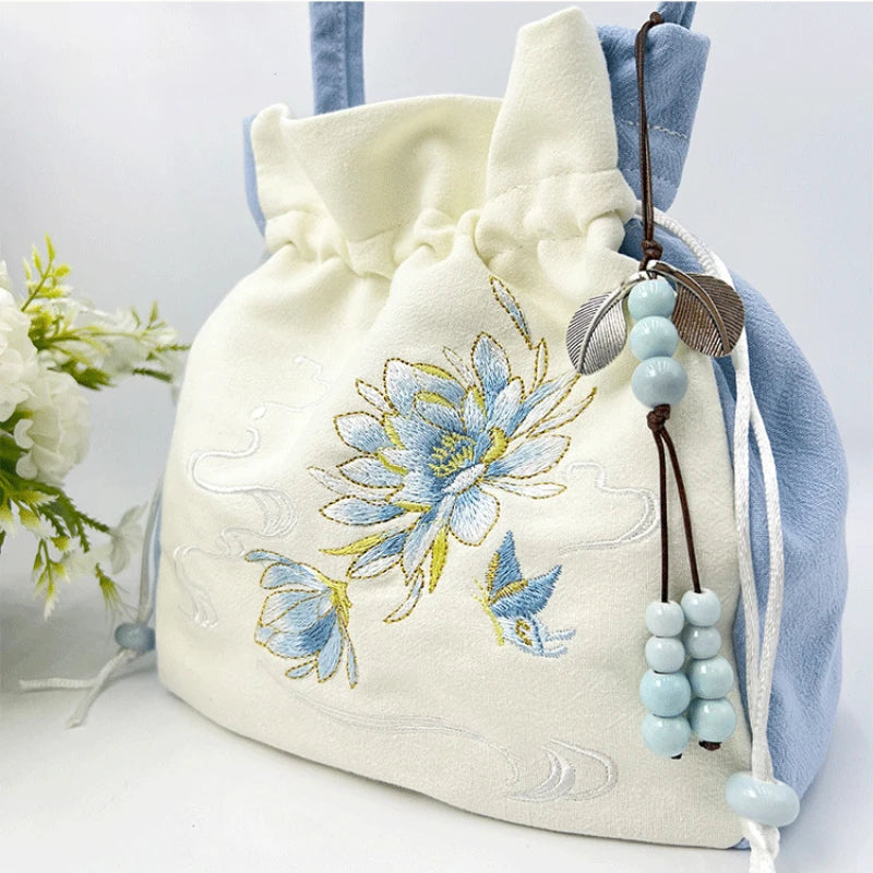 Chinese Style Retro Flower Embroidery Crossbody Top-handle Bags