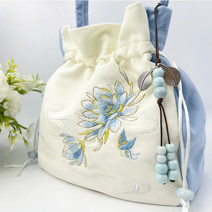 Chinese Style Retro Flower Embroidery Crossbody Top-handle Bags