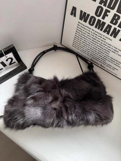 Fluffy Fur Shoulder Bag for Women – Luxury Handbag & Purse