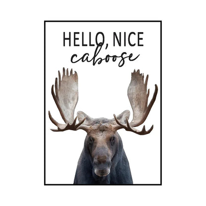 Funny Animal Bathroom Wall Art Poster – Cow, Donkey, Llama, Goat Print