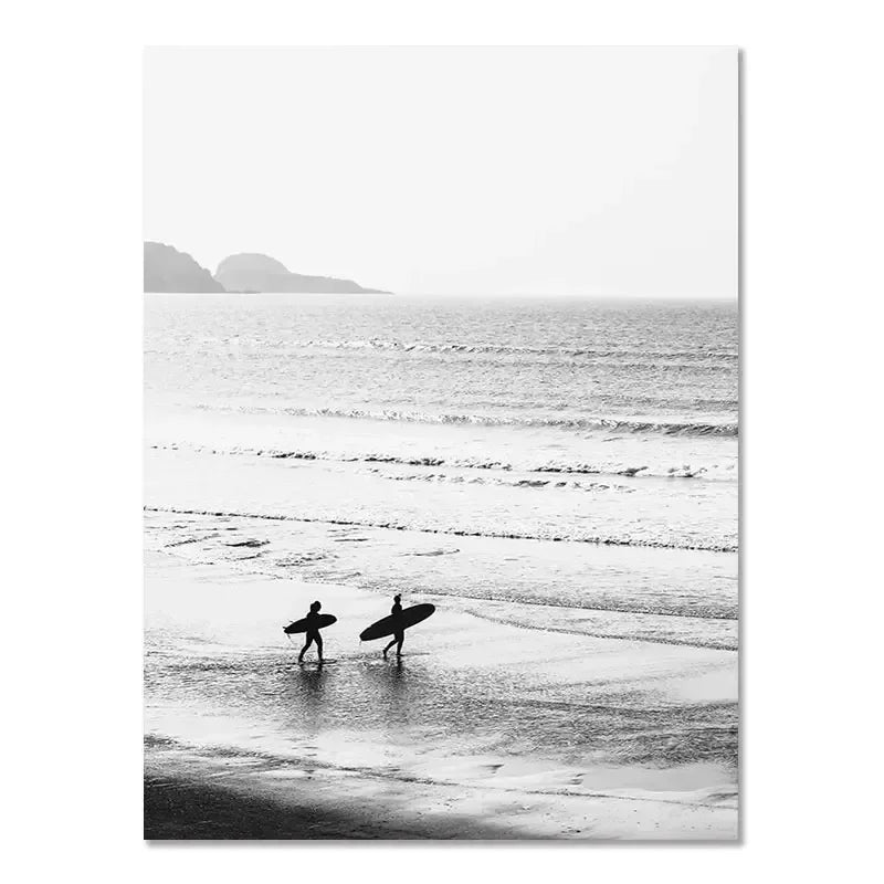 Beach Surf Wall Art Poster – Camper Van & Ocean Landscape