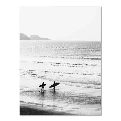 Beach Surf Wall Art Poster – Camper Van & Ocean Landscape