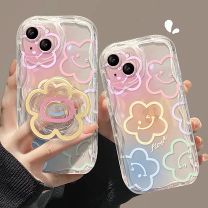 Samsung Galaxy Case with Grip Tok Holder – Smile Wave Design