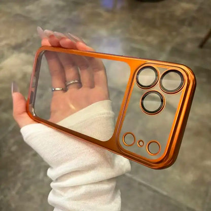 Frosted Translucent iPhone Case – Metal Frame & Camera Lens Protector for iPhone 13–17