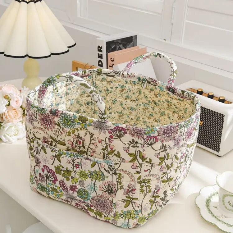 Floral Quilted Tote Bag for Women – Retro Patchwork Handbag