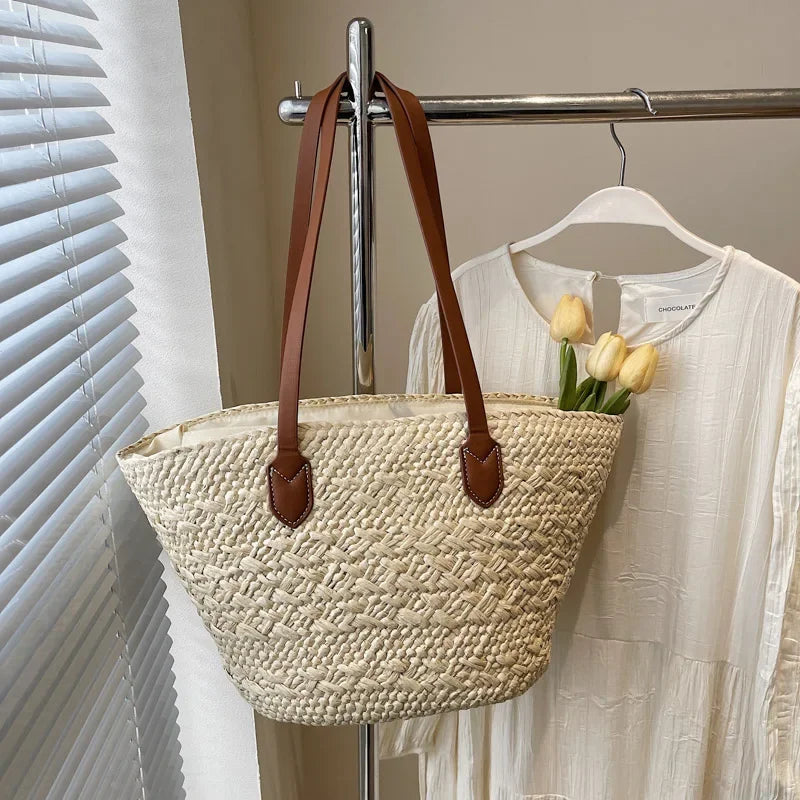 Big Weave Zipper Summer New Fashion Shoulder Bags