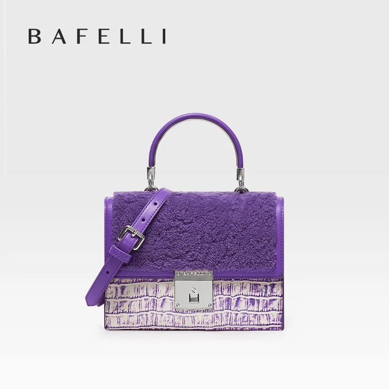 Luxury Wool & Leather Evening Shoulder Bag