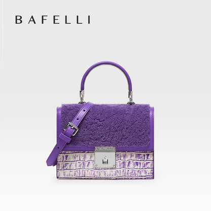 Luxury Wool & Leather Evening Shoulder Bag