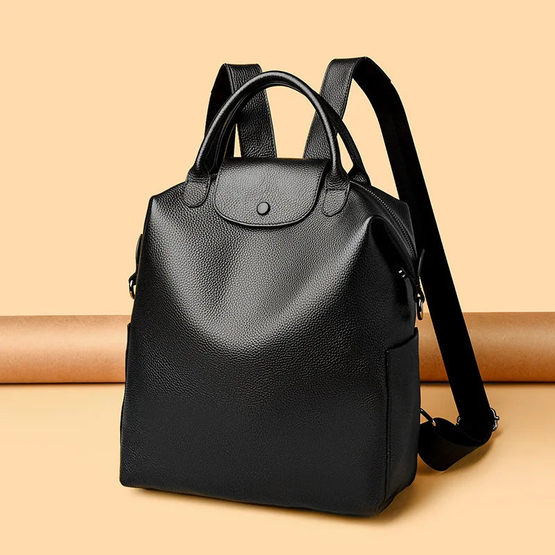 Genuine Leather Women Backpack – Luxury Casual Daypack