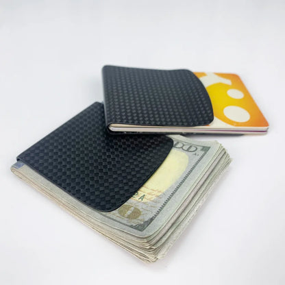 Ultra-Thin Matte Real Carbon Fiber Wallet Slim Money Clip 74 55mm Durable Card Holder Men Women