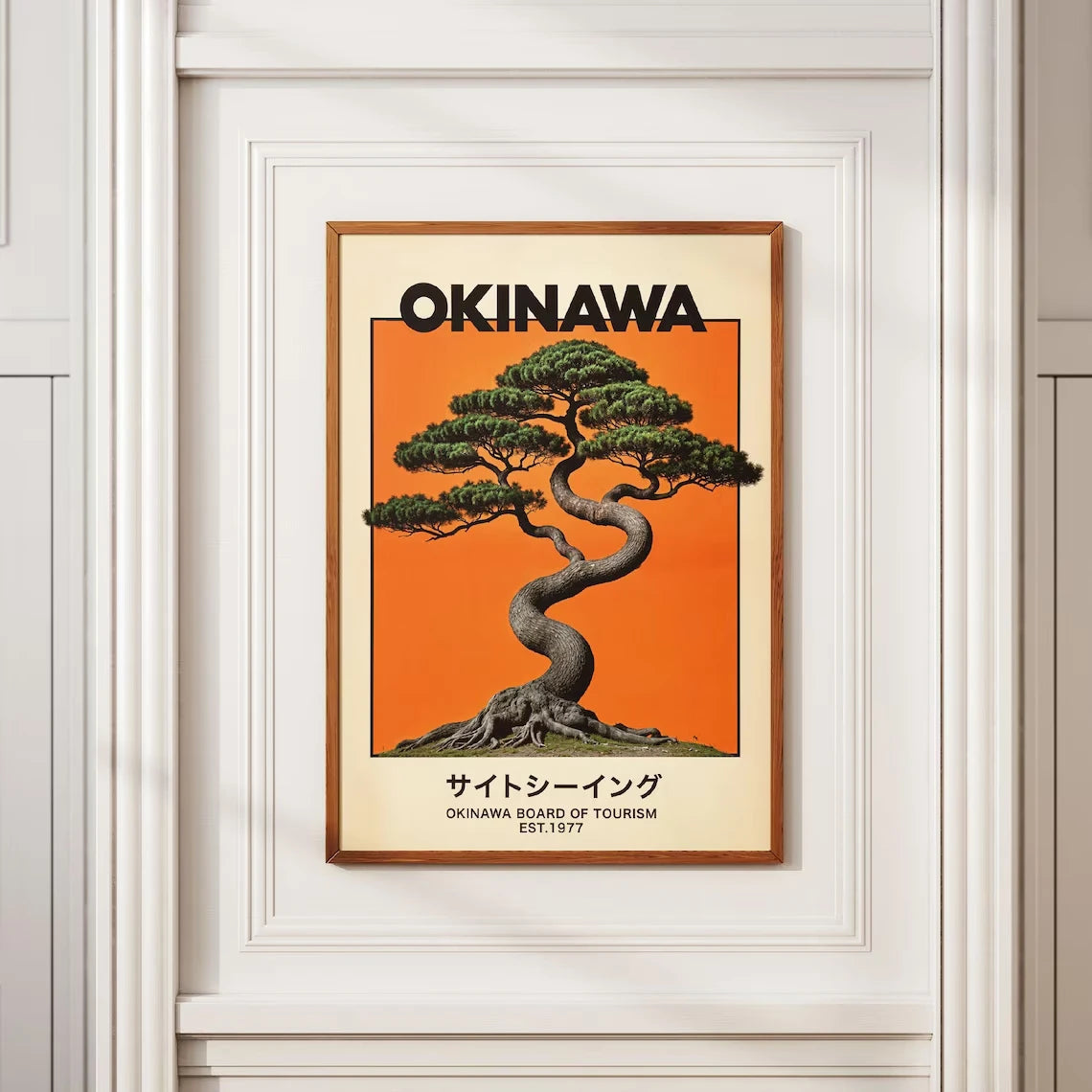 Okinawa Travel Poster – Japan Bonsai Tree Wall Art Print