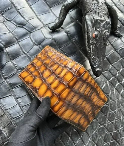Men's Genuine Crocodile Leather Long Wallet | Luxury Card Organizer