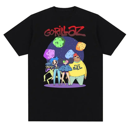 Gorillaz Graphic T-Shirt – 90s Punk Rock Band Tee Unisex