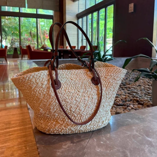 Perfect Vacation Storage Bag Largecapacity Straw Woven